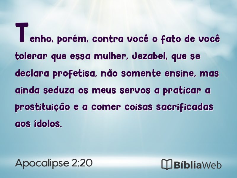 Apocalipse 2:20 em imagem para compartilhar