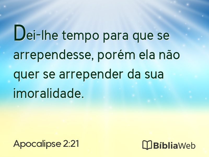 Apocalipse 2:21 em imagem para compartilhar