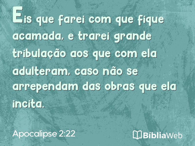 Apocalipse 2:22 em imagem para compartilhar