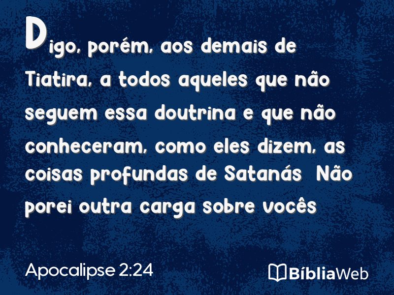 Apocalipse 2:24 em imagem para compartilhar