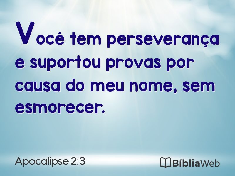 Apocalipse 2:3 em imagem para compartilhar