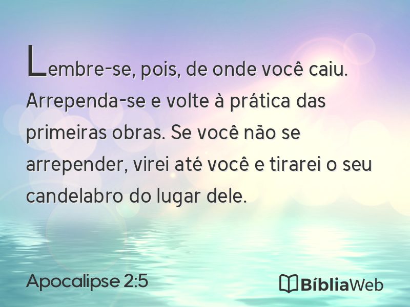 Apocalipse 2:5 em imagem para compartilhar