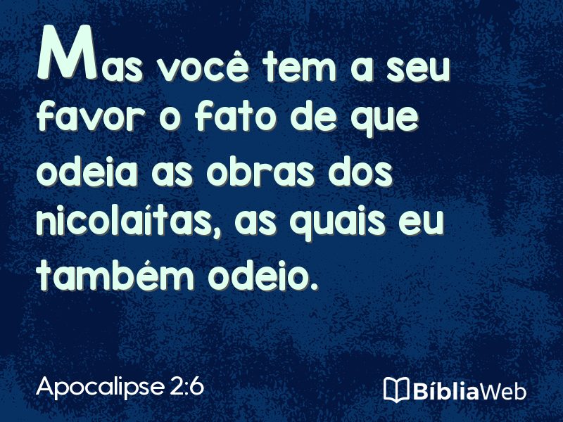 Apocalipse 2:6 em imagem para compartilhar