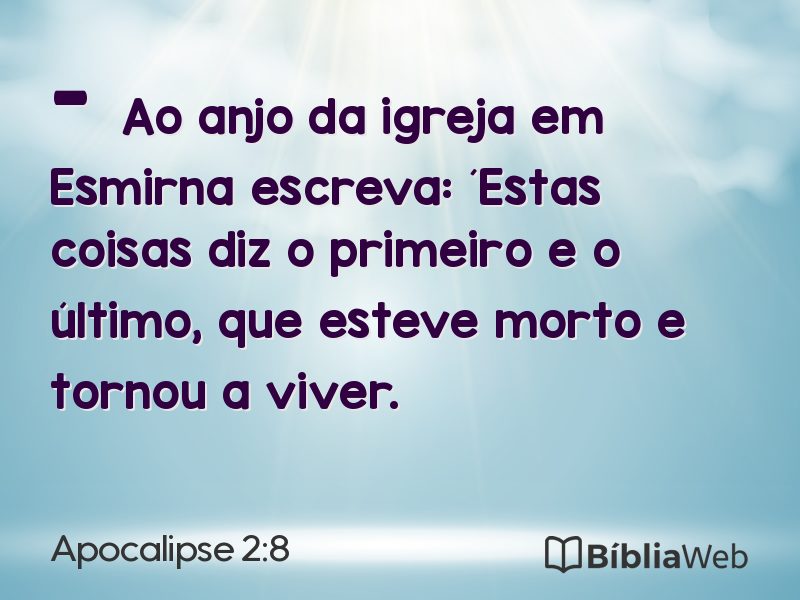 Apocalipse 2:8 em imagem para compartilhar