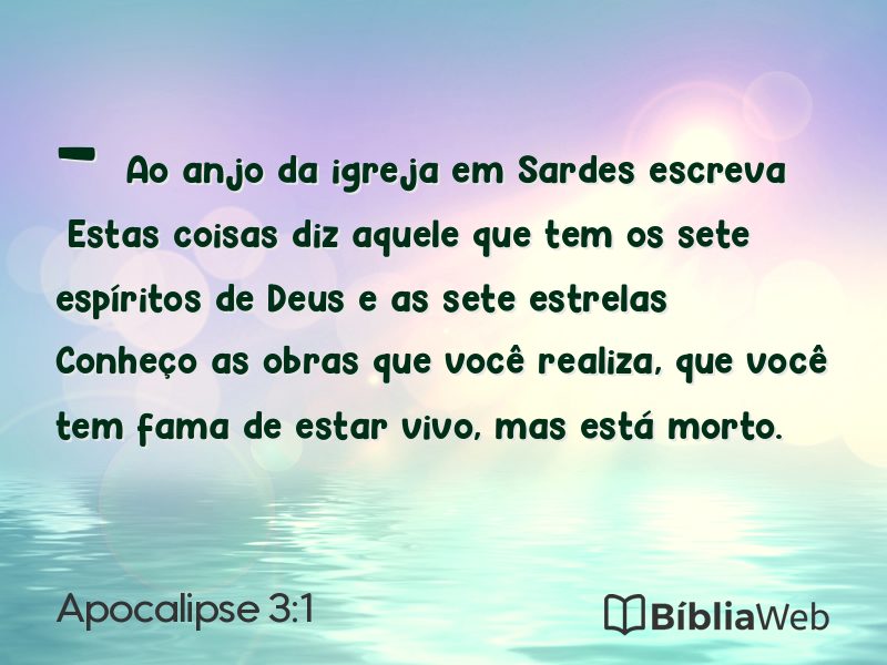 Apocalipse 3:1 em imagem para compartilhar