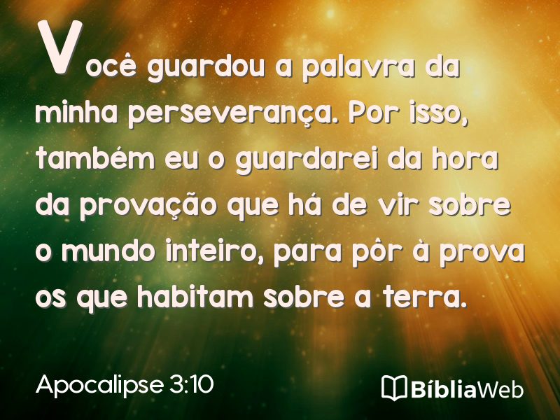 Apocalipse 3:10 em imagem para compartilhar