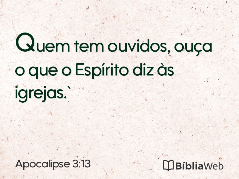 Apocalipse 3:13 em imagem para compartilhar