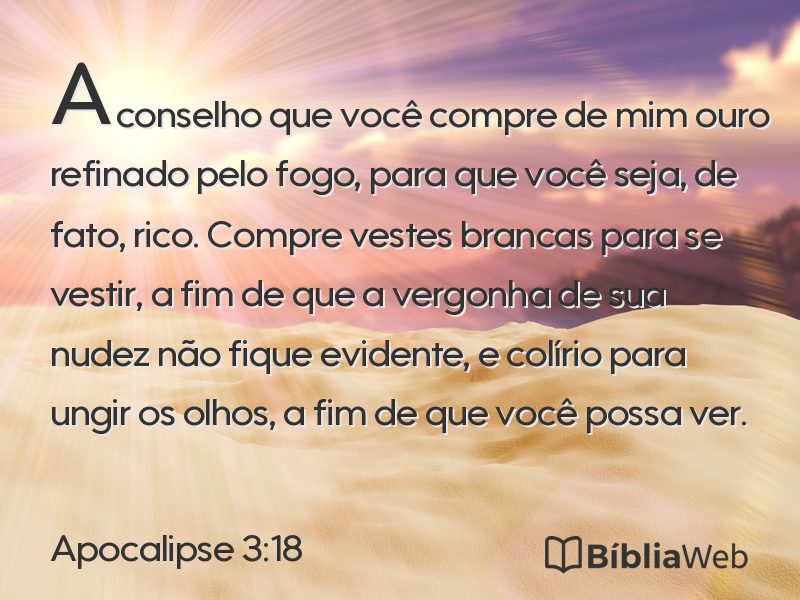 Apocalipse 3:18 em imagem para compartilhar