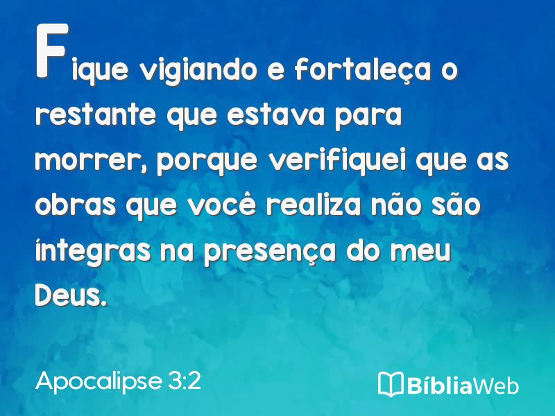 Apocalipse 3:2 em imagem para compartilhar