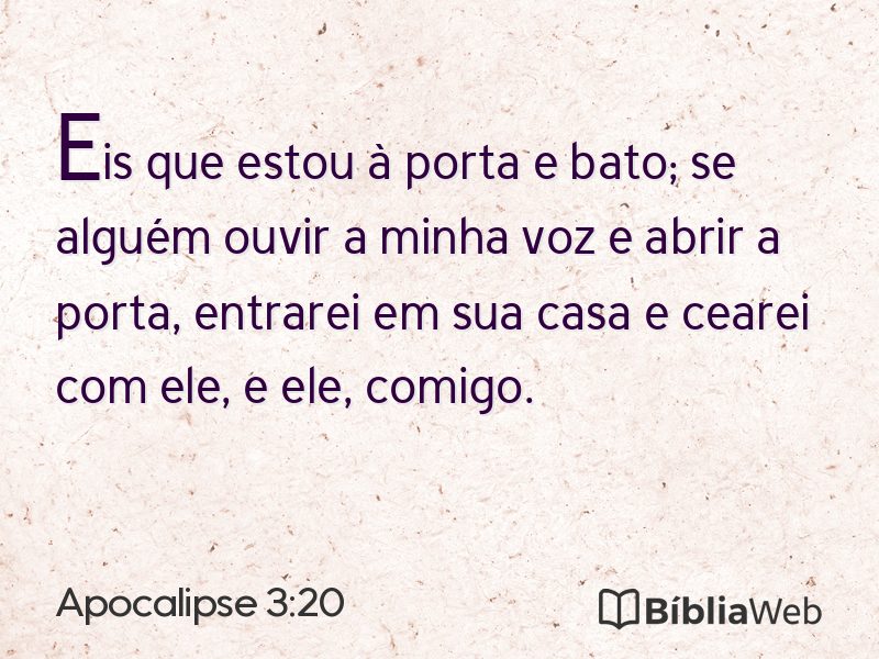 Apocalipse 3:20 em imagem para compartilhar