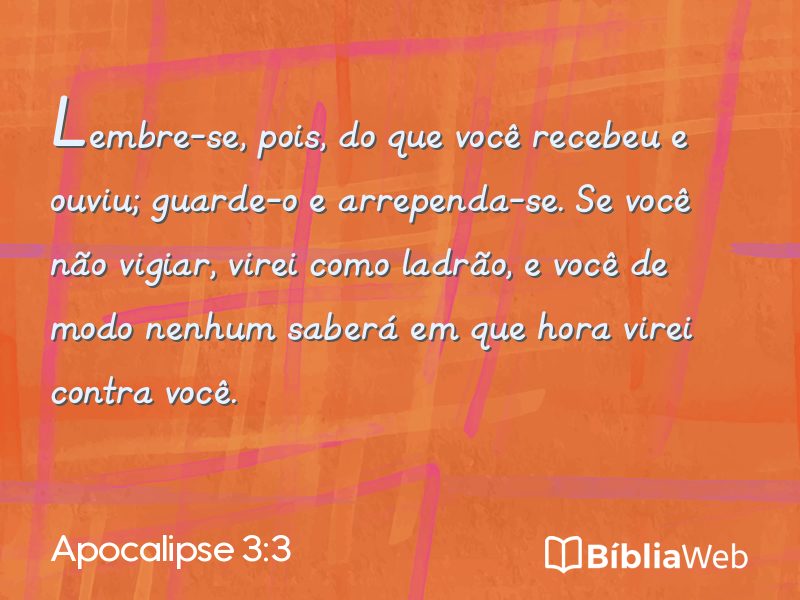 Apocalipse 3:3 em imagem para compartilhar