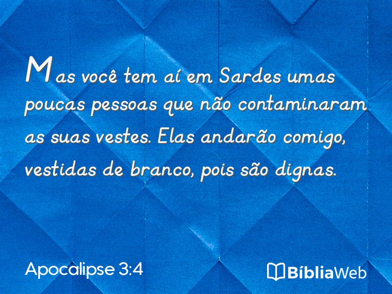 Apocalipse 3:4 em imagem para compartilhar