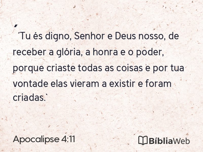Apocalipse 4:11 em imagem para compartilhar