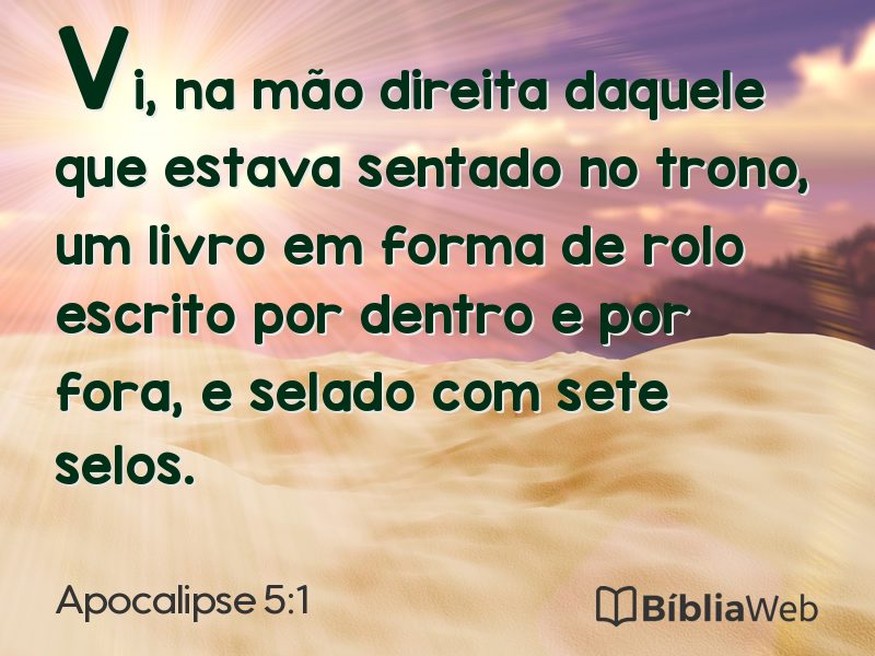 Apocalipse 5:1 em imagem para compartilhar