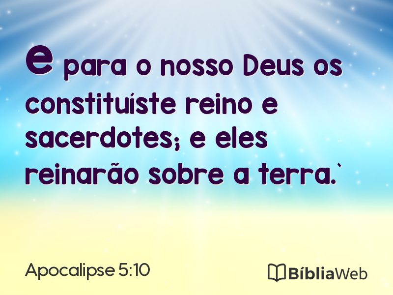 Apocalipse 5:10 em imagem para compartilhar