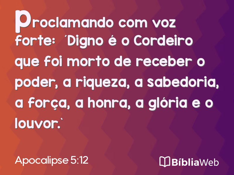 Apocalipse 5:12 em imagem para compartilhar