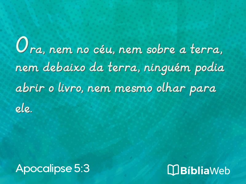 Apocalipse 5:3 em imagem para compartilhar