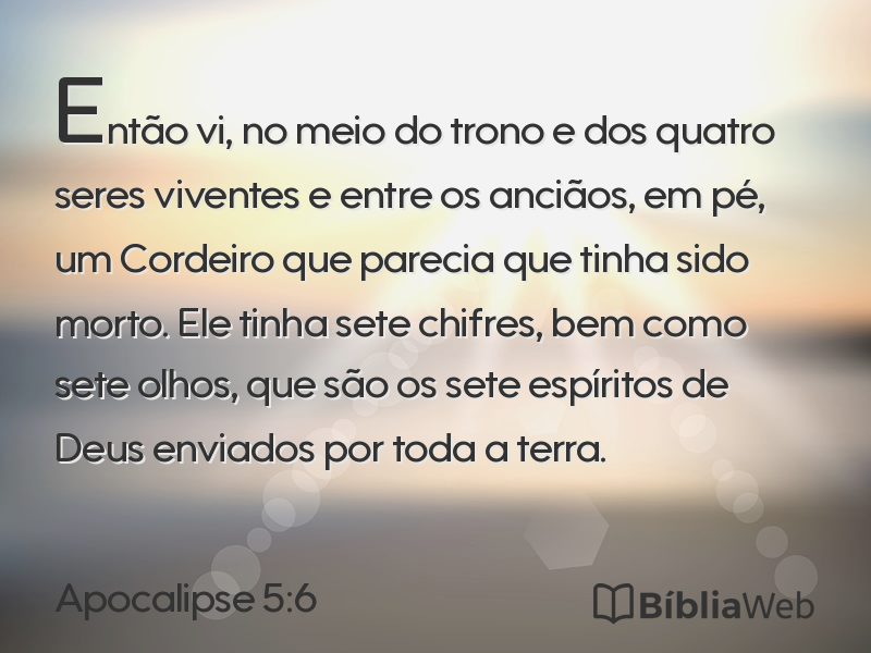 Apocalipse 5:6 em imagem para compartilhar