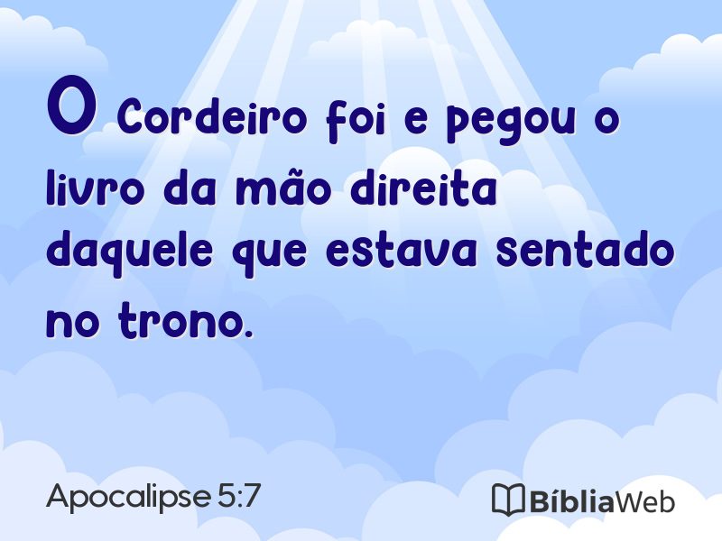 Apocalipse 5:7 em imagem para compartilhar