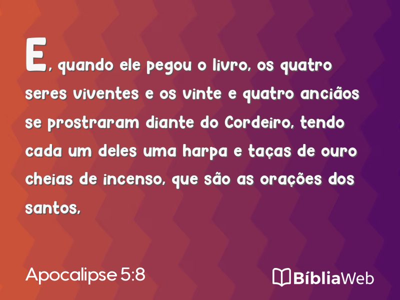 Apocalipse 5:8 em imagem para compartilhar