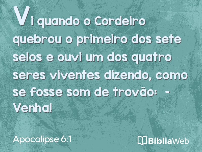 Apocalipse 6:1 em imagem para compartilhar