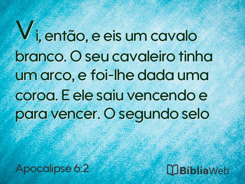 Apocalipse 6:2 em imagem para compartilhar