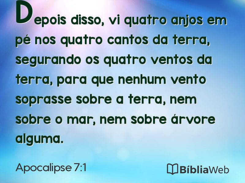 Apocalipse 7:1 em imagem para compartilhar