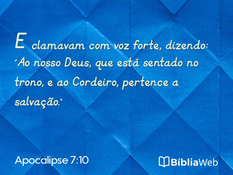 Apocalipse 7:10 em imagem para compartilhar