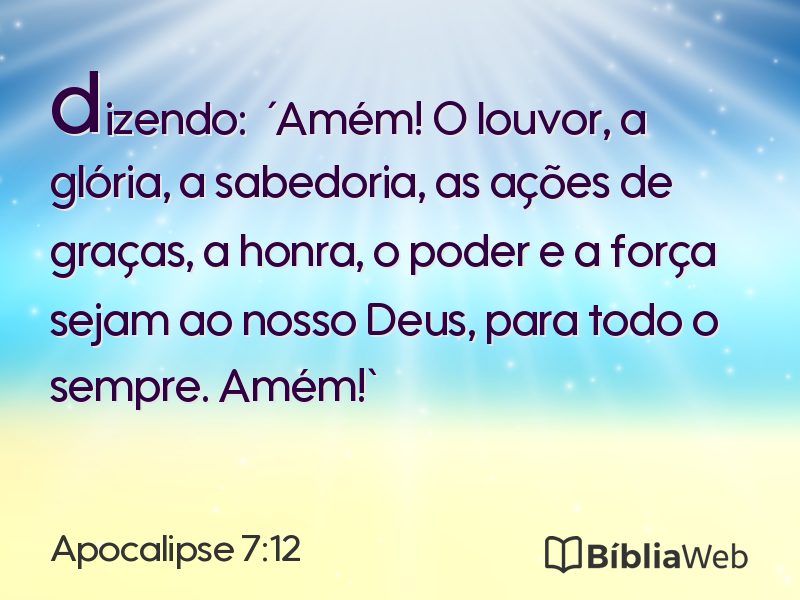 Apocalipse 7:12 em imagem para compartilhar