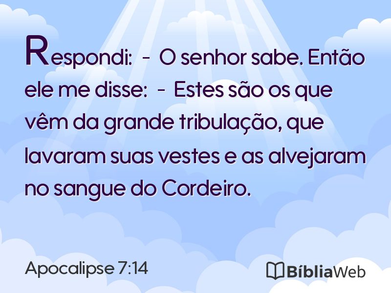 Apocalipse 7:14 em imagem para compartilhar