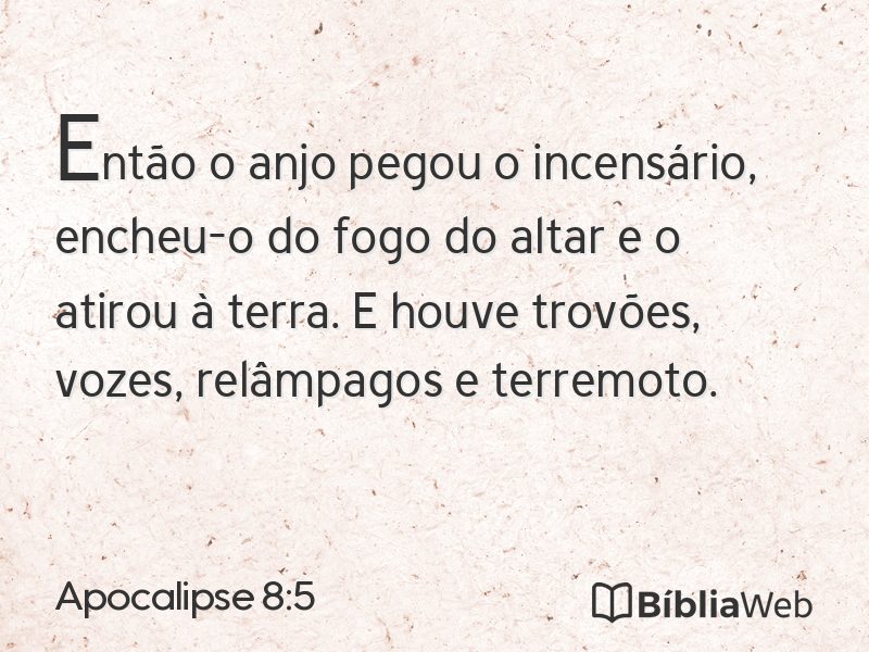 Apocalipse 8:5 em imagem para compartilhar