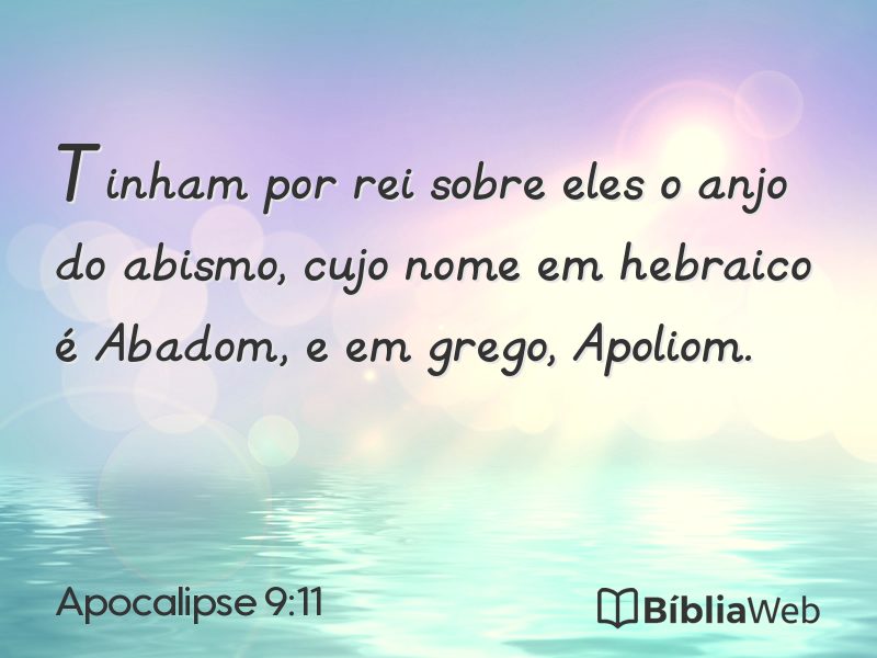 Apocalipse 9:11 em imagem para compartilhar