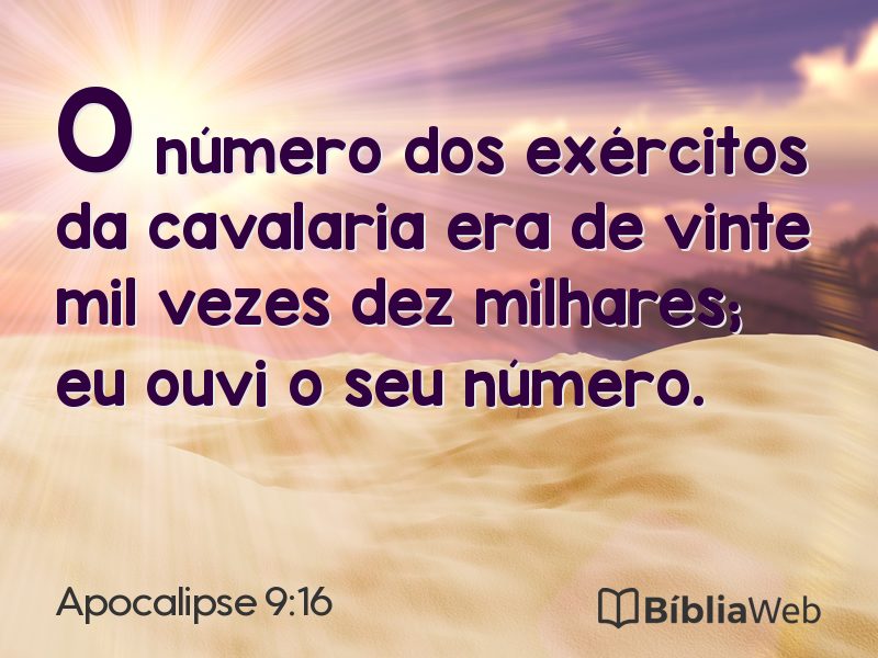 Apocalipse 9:16 em imagem para compartilhar