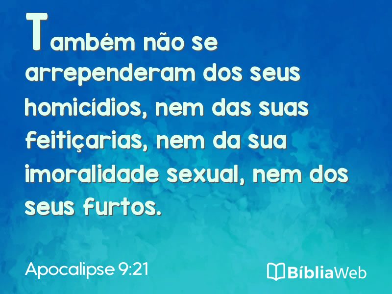 Apocalipse 9:21 em imagem para compartilhar
