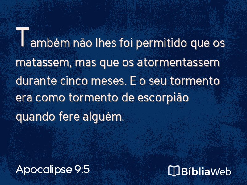 Apocalipse 9:5 em imagem para compartilhar