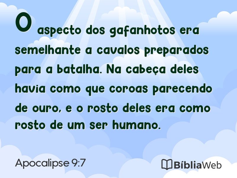 Apocalipse 9:7 em imagem para compartilhar