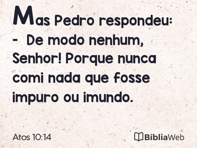Atos 10:14 em imagem para compartilhar
