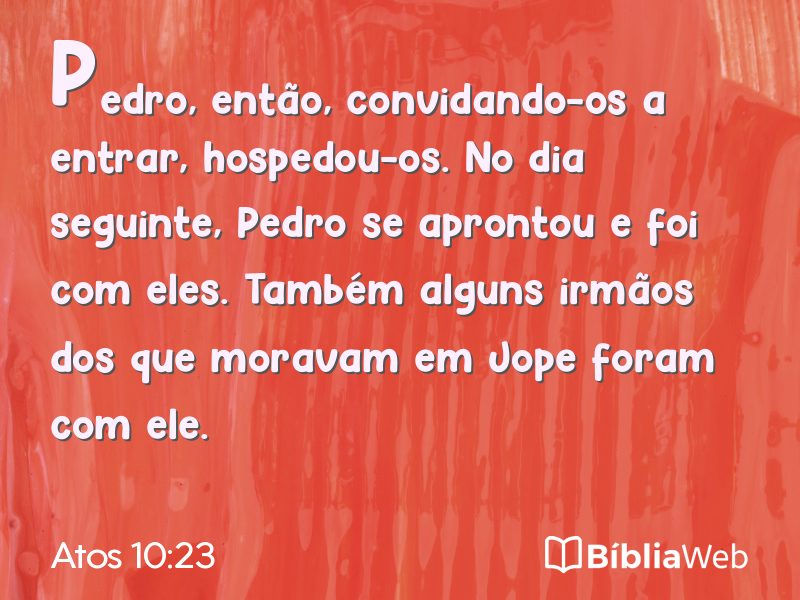 Atos 10:23 em imagem para compartilhar