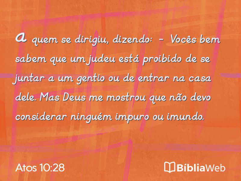 Atos 10:28 em imagem para compartilhar