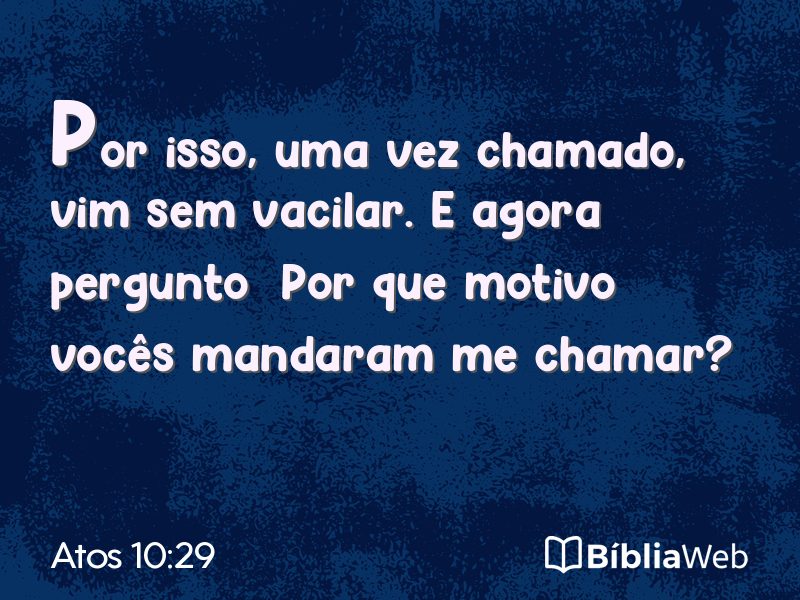 Atos 10:29 em imagem para compartilhar