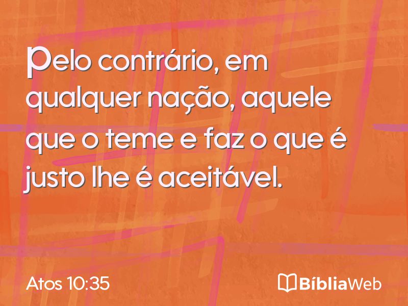 Atos 10:35 em imagem para compartilhar