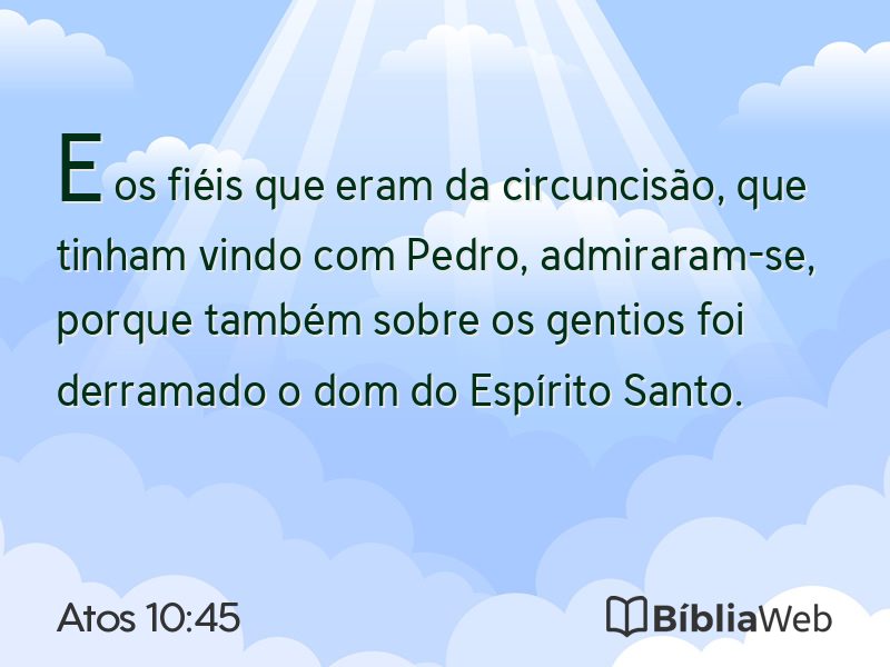 Atos 10:45 em imagem para compartilhar