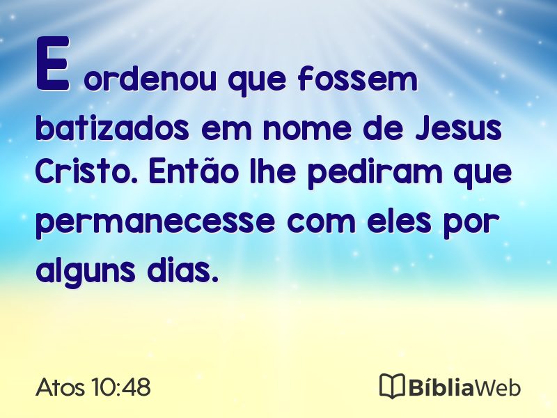 Atos 10:48 em imagem para compartilhar