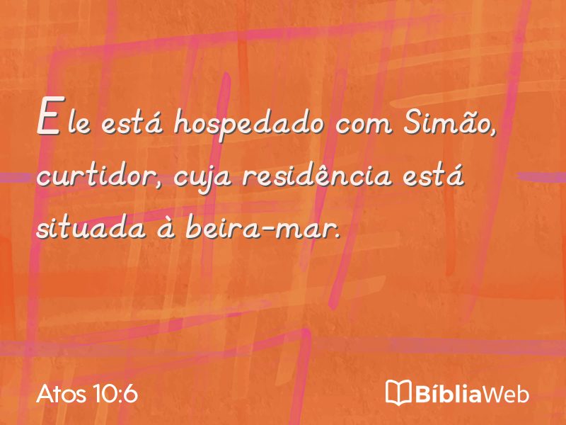 Atos 10:6 em imagem para compartilhar