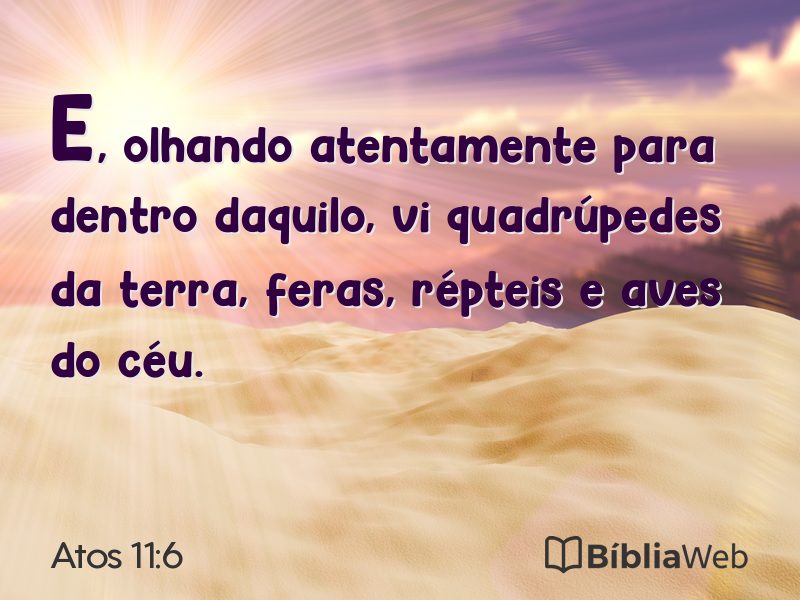 Atos 11:6 em imagem para compartilhar