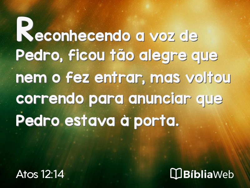 Atos 12:14 em imagem para compartilhar
