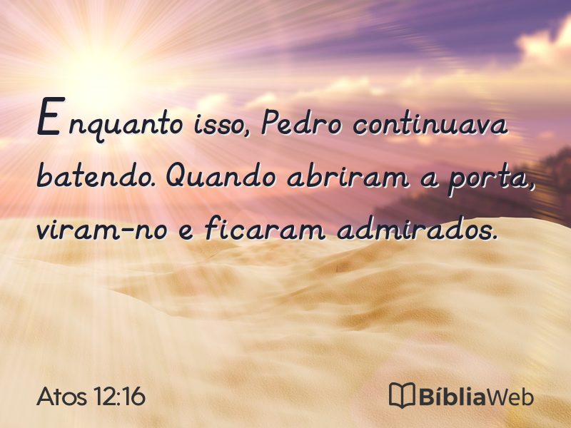Atos 12:16 em imagem para compartilhar
