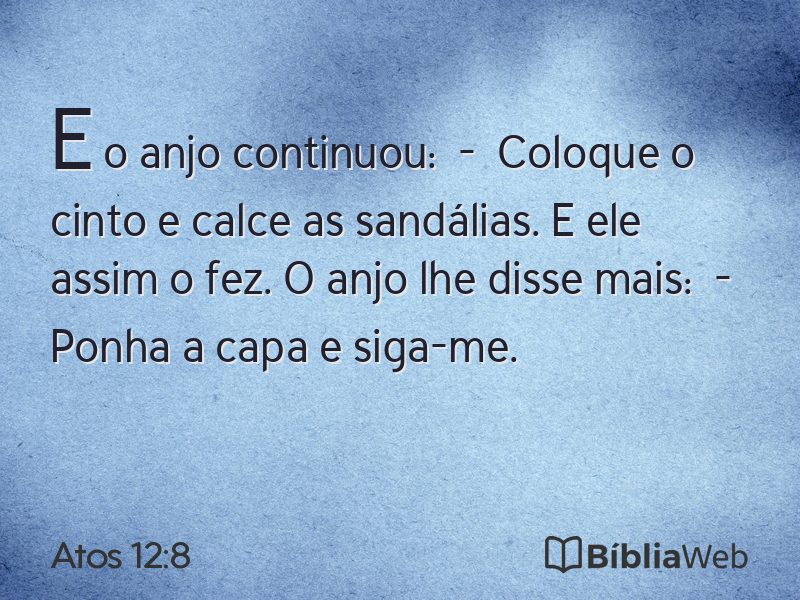Atos 12:8 em imagem para compartilhar