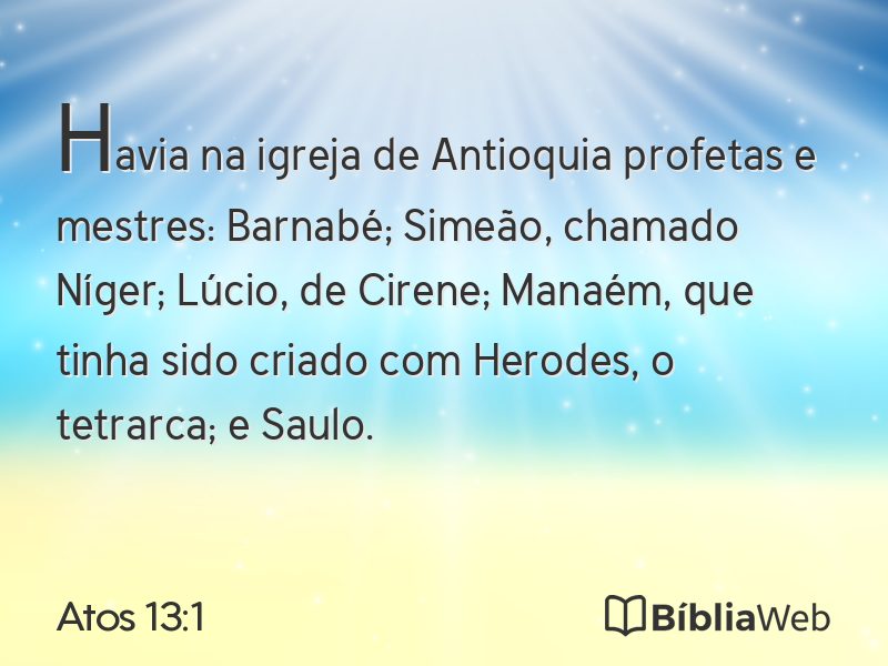 Atos 13:1 em imagem para compartilhar