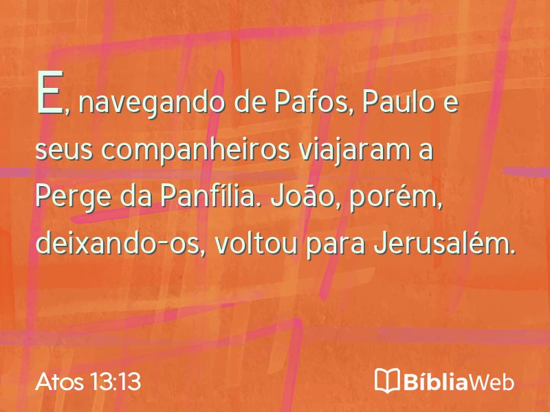 Atos 13:13 em imagem para compartilhar
